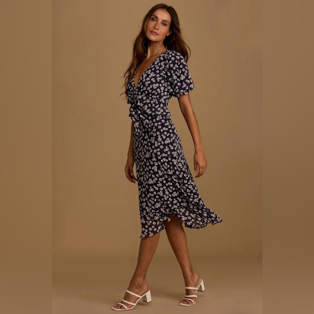 Floral Navy Dress | Lulus